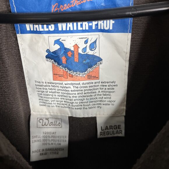 Vtg Walls Water-Pruf Hunters‎ Camouflage Full Zip Jacket Large Advantage Timber - Picture 7 of 11